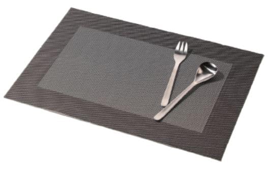 Set de table argenté en vinyle tissé de qualité supérieure pour réception