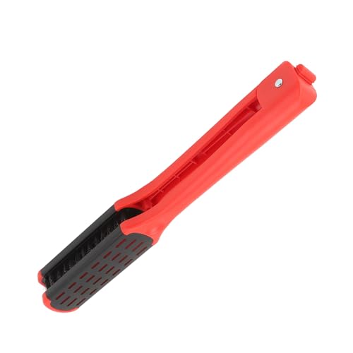 Peine alisador de cabello en forma de V, cepillo alisador antiestático con calor, cepillo secador con ventilación hueca y mango ergonómico de ABS para secado rápido en casa (Rojo) miniatura 2
