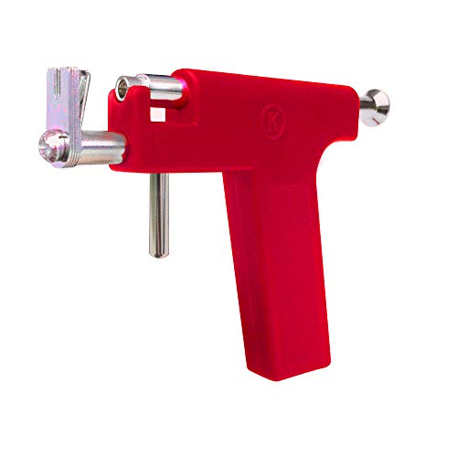 Ear Piercing Tool, Ear Piercing Gun Tool Set, Professional Painless Body Piercing Tool, Ear Nose Navel Piercing Machine with 98Pcs Ears Studs (red)