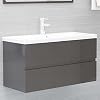 vidaXL-Mueble-con-Lavabo-Armario-Tocado-Fregadero-Aseo-Cuarto-de-Bano-Inodoro-Ducha-Banero-Mobiliario-Robusto-Estable-Aglomerado-Gris-Brillante vidaXL-Mueble-con-Lavabo-Armario-Tocado-Fregadero-Aseo-Cuarto-de-Bano-Inodoro-Ducha-Banero-Mobiliario-Robusto-Estable-Aglomerado-Gris-Brillante