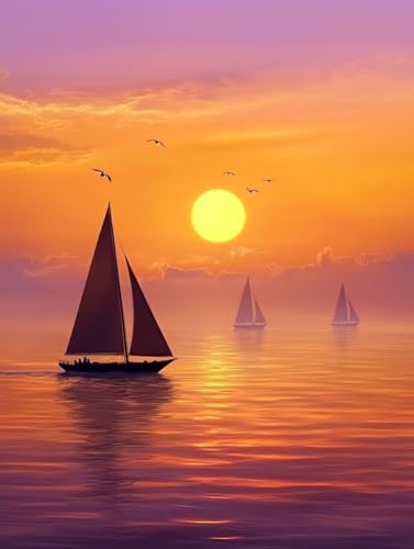 Diamond Painting Bateau 70x95cm Kit Complet Broderie Diamant Grand Format