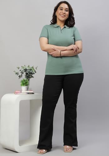 Image of Wear Your Opinion Women's Plus Size Tipped Collar Neck Polo Tshirt