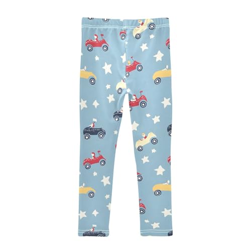 Cute Car Stars Girls Leggings Ultra Soft Compression Yoga Gym Pants for Kids 4-10T2