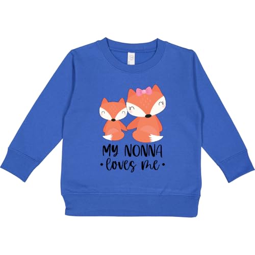 inktastic Fox My Nonna Loves Me Toddler Sweatshirt 3T Royal 4296b