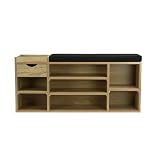 Wohnling Schuhbank 100x30x45 cm mit Sitzkissen und Schublade