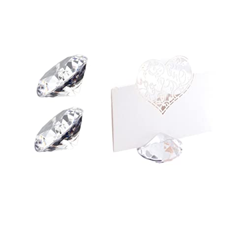 TOPBATHY 5pièces Porte-cartes pour Mariage Design Diamant Transparent pour Présentation de Noms ou Décoration Événement