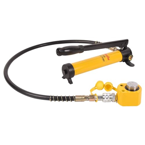 Image of Porta Power Kit 10T Low Profile Hydraulic Ram Cylinder Jack FPY-10 0.43 inch Stroke Single-Acting + 400cc Hydraulic Hand Pump CP-180 for Machinery and Industry