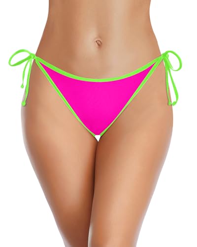 Image of Holipick Bikini Bottoms for Women String Bathing Suit Bottom with Moderate Coverage Low Waist Swim Bottom