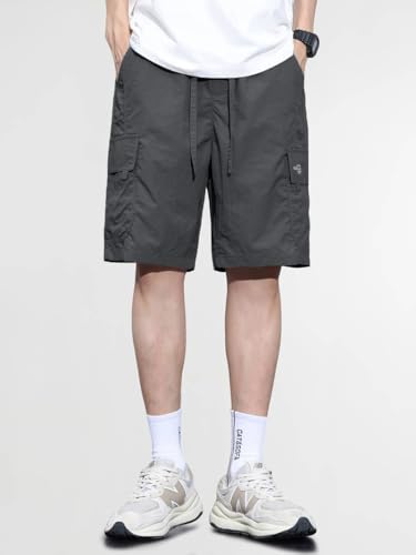 Image of TAGDO Men's Cotton Cargo Shorts with Multi Pockets | Lightweight Casual Outdoor Shorts Pant for Men | Elastic Waist Drawstring Utility Shorts for Hiking, Camping and Daily Wear (2048)