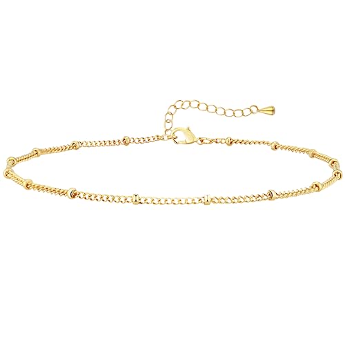 Image of Extra Large Anklets for Women Waterproof, 14K Gold Plated Stack Anklets for Women Plus Size, 10 inch+2 inch Non Tarnish Large Ankle Bracelets for Women, Summer Big Ankles Set, Beach Bikini Vacation Jewelry