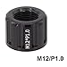 Thru Axle Nut M15 P1.0 P1.5 P1.75 Hub Shaft Cap for 12mm 15mm Thru-Axle Replacement, Aluminum Alloy for Bike Axle Cap, Black Mountain for Bike Accessory(M12x1.0mm)