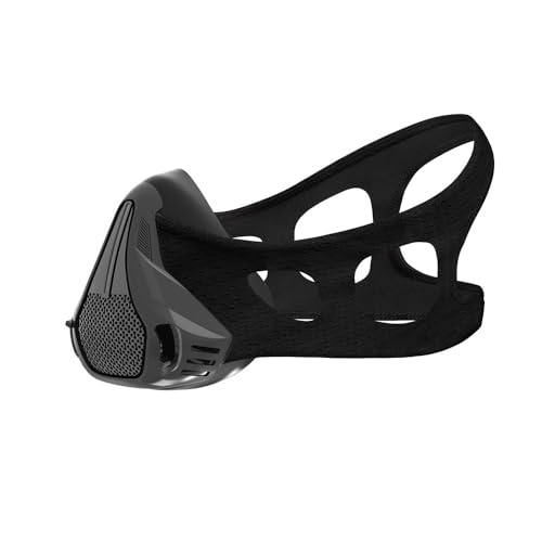 WYWY Masque d'Entraînement en Altitude – 25 Niveaux de Résistance Respiratoire, Idéal pour Fitness, Course & Amélioration Cardio/Endurance(Black,S)