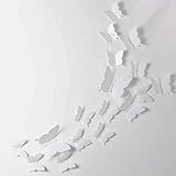 24pcs 3D Butterfly Removable Mural Stickers Wall Stickers Decal for Home and Room Decoration (White)