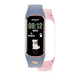 RADLEY RYS08-2138-SET - Juego de Reloj Inteligente con Correa de Silicona Estampada Rosa y Azul Vintage para Mujer, Serie 8, Azul Vintage & Impreso Plaire Rosa, Moderno