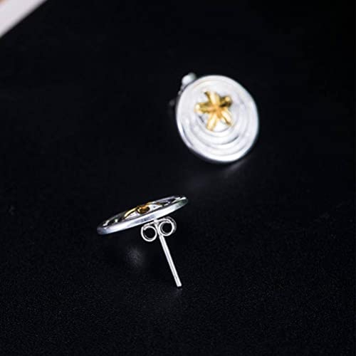 Boucles d'oreilles fleur de pêcher dorée argent S925 style ethnique classique