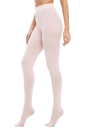 Image of HeyUU Women's 80D Ultra Soft Opaque Tights, High Waist Solid Color Footed Pantyhose with 29 Colors