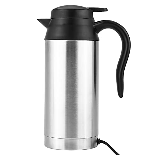LOCADENCE 12V 750ML Car Electric Kettle, Cigarette Lighter Heating Stainless Steel Car Electric Heating Mug, Coffee Tea Truck Cup, Portable Water Boiler with Indicator Light for Travel Car Cup Holders