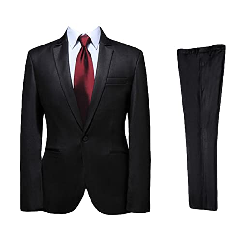 Veste et Pantalon de Mariage Homme : Costume Smoking d'Affaires à Revers Cranté
