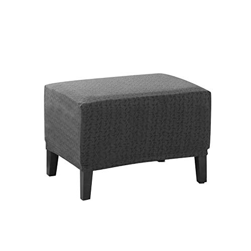 Ploufer Stretch Stool Slipcoverr Color sólido Sofá Cubierta de pie Reposapiés Rectangular Sofá Cubierta de pie para reposapiés Taburete Muebles en la Sala de Estar