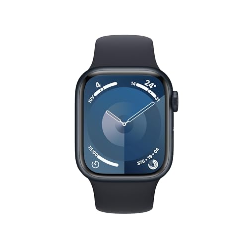 Apple Watch Series 9 (GPS + Cellular, 41 MM) Midnight Aluminium Case with Midnight Sports Band, M/L (Renewed)