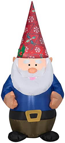 Gnomo Airblown de Navidad Gemmy inflable con diseño de damasco elegante 2