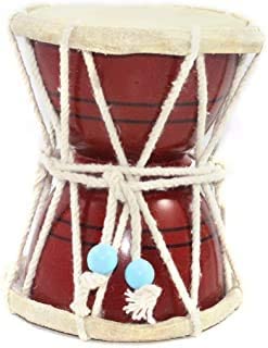 Anshraj Handcrafted Lord Shiva Wooden Damru For Puja Big 6 Inch Damroo Blue Color (Red)-image-35