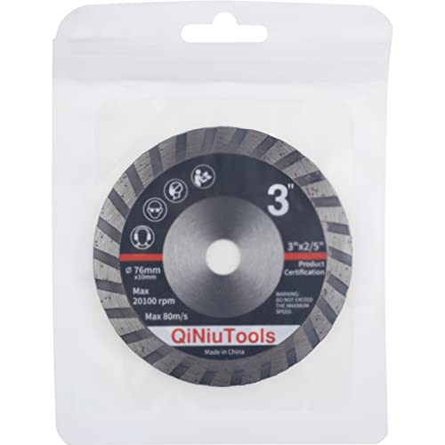 Qiniutools 3 Inch 76Mm Diamond Turbo Cutting Blade For Ceramics Porcelain Marble Granite Stones Cement, Turbo Diamond Saw Blades #TOP5