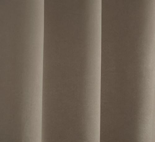 Image of LaVichitra 2 Pieces Solid Premium Blackout Curtains - Thermal Insulated, 3 Layered, 100% Opaque Long Door Curtain - 9 feet, Hazel Wood