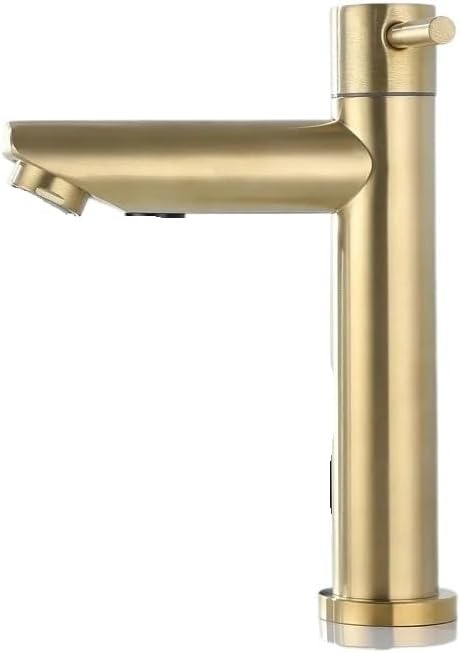SUS304 Stainless Steel Brushed Gold Single Cold Basin Faucet for Bathroom Countertop Vanity(Ruskin 01)