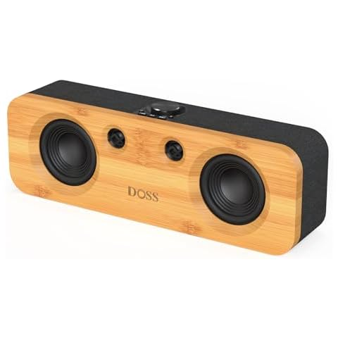 DOSS SoundBox H200 50W Home Bluetooth Speaker with Dual 3.5-Inch Woofers, Two 1-inch Tweeters, 35H Playtime, TWS, Sustainable Materials, Bluetooth 5.3 Speaker for Record Player/Computer/TV-Black Cover