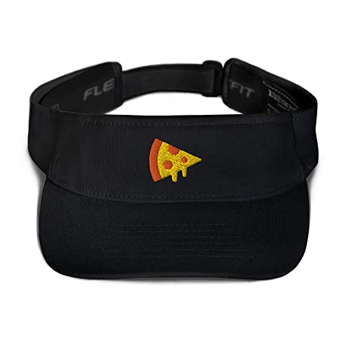 Pizza Slice Hat (Embroidered Visor) Black