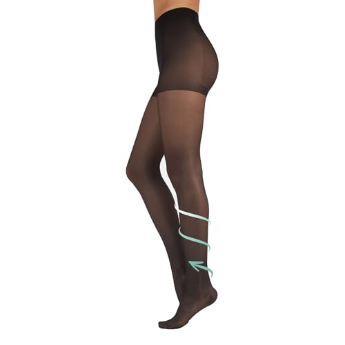 COLLANT SANITARIO COMPRESSIONE GRADUATA MADIA || 70 DEN || NERO & NATURALE || S M L XL XXL || (M, Nero)