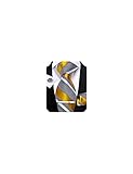 DiBanGu Men's Formal Stripe Ties Silk Grey and Yellow Necktie Pocket Square Cufflink Tie Clip Set