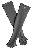 Coolibar Long Fingerless UV Sun Gloves - UPF 50+ Sun Protection - Perpetua in Charcoal