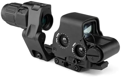 Red Green Dot Sight & G33 G43 G45 3X/5X Magnifier & FTC Mount & Fast Optic Riser Mount Combo 2.26" Optical Centerline Height QD Quick Release/Detach Reflex Scope for 20mm Rail Mount(G33 Combo Black)