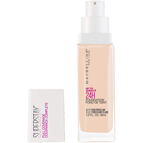 Maybelline Super Stay Full Coverage Liquid Foundation Makeup, Fair Porcelain, 1 Fl Oz