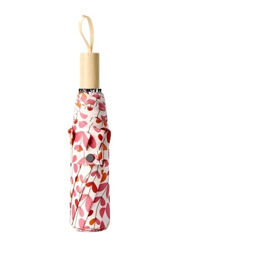 YCXMBH Paraguas pequeño y Fresco con Variedad de Patrones, Resistente al Viento y a la Lluvia, con diseño Creativo Personalizado.(Red)