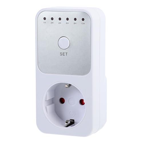 Alipis Prise Électrique Minuterie Mécanique 1-10 Heures Prise de Compte à Rebours Programmable Compatible Ac220V Sécurité Intégrée pour Maison et Appareils Électroménagers