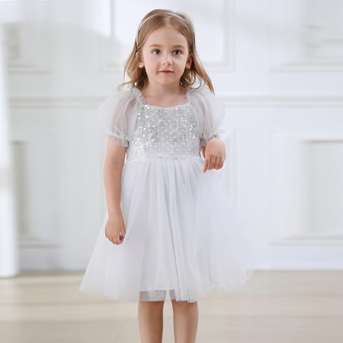 Tutu.kk Toddler Tutu Dress Girls Short Sleeve Fluffy Tulle Party Casual Dresses for 2-8 Years Kids3