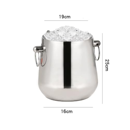 Cubo de hielo de acero inoxidable con doble capa aislante para bebidas 3