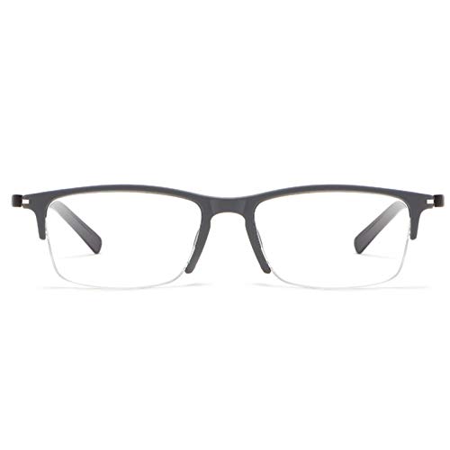 Okulary antyniebieskie i chroniące przed promieniowaniem UV dla mężczyzn, TR lekkie i inteligentne okulary półekranowe Progressive Multi-ogniskowa z zoomem (+ 1,00 + 3,00)