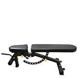 Verstellbare Bank, Hantelbank, Neigungsbank, vielseitig einsetzbar, strapazierfähig, zum Training und Heben mit Rädern und Griff, für Zuhause, Fitnessstudio, Übungsgeräte