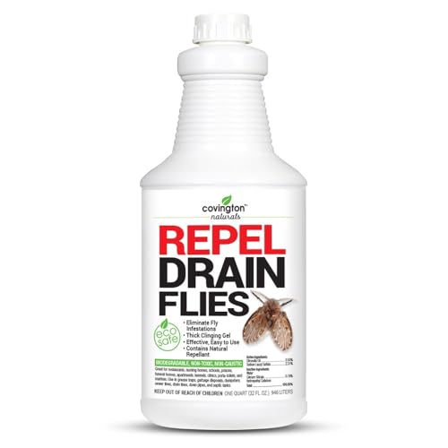 Covington Drain Fly Killer - Natural Fruit Fly Treatment for Kitchen and Bathroom Sinks - Eliminates Odor and Pesky Flies