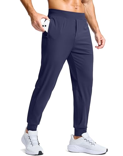 G Gradual Men'S Golf Joggers Pants With Zipper Pockets Stretch Sweatpants Slim Fit Track Pants Joggers For Men Work Running (Navy, L)