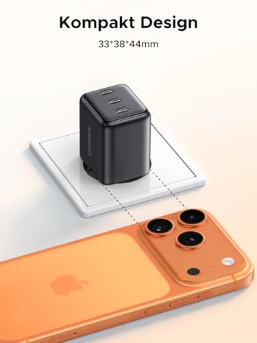 UGREEN USB C Ladegerät 30W, 3X USB-C-Port, GaN iPhone Netzteil – Ansicht 4