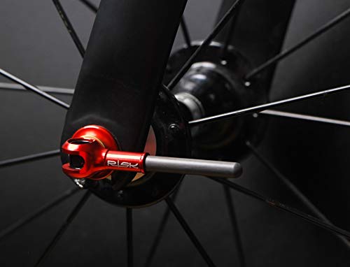 Image of Quick Release Skewer Lever for MTB Mountain Bike Road Bicycle, Titanium Axle Shaft, Carbon Fiber Lever, 1 Pair (Black)