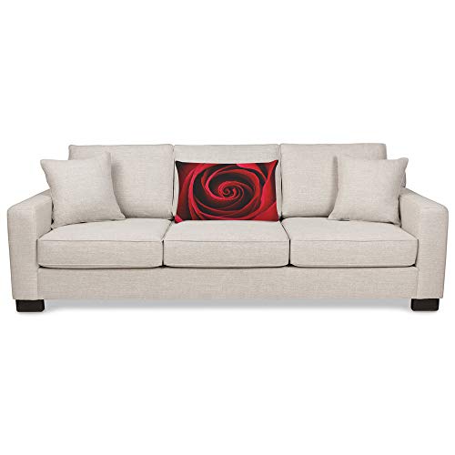 Ekobla FBA-PILLOW-LUX-A39 Throw Pillow Cover Red Rose Floral Blossom Aroma Romantic Beautiful Elegant Natural Pattern Decor Lumbar Pillow Case Cushion For Sofa Couch Bed Standard Queen Size 20X30 Inch thumb #2