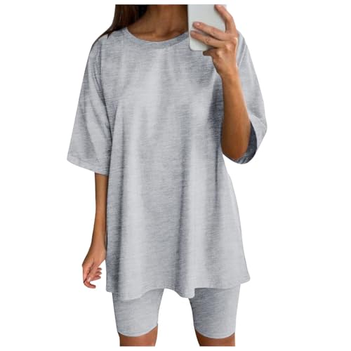 Conjuntos de dos piezas para mujer, camisetas de manga corta, pantalones cortos, conjuntos deportivos para correr, Yoga Culotte Danza Short Cortos Mujer