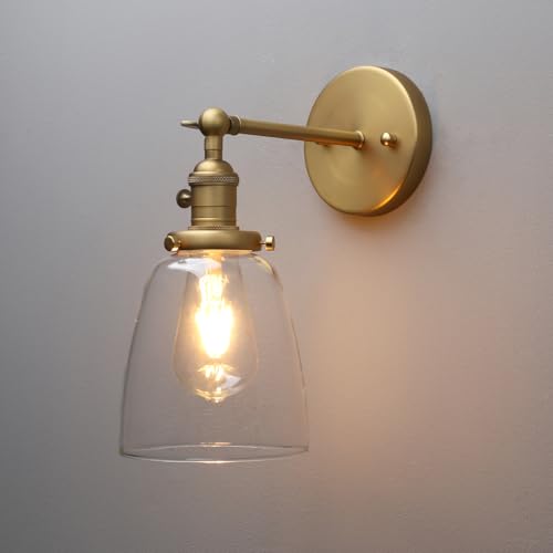 Permo Y108-D Industrial Vintage Single Sconce With Oval Cone Clear Glass Shade 1-Light Wall Sconce Wall Lamp thumb #8