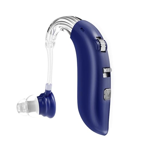 Rechargeable Hearing Aids for Seniors with Noise Cancelling, Hearing Amplifiers for Adults with Severe Hearing Loss, Sound amplifier with Volume Control(Blue)